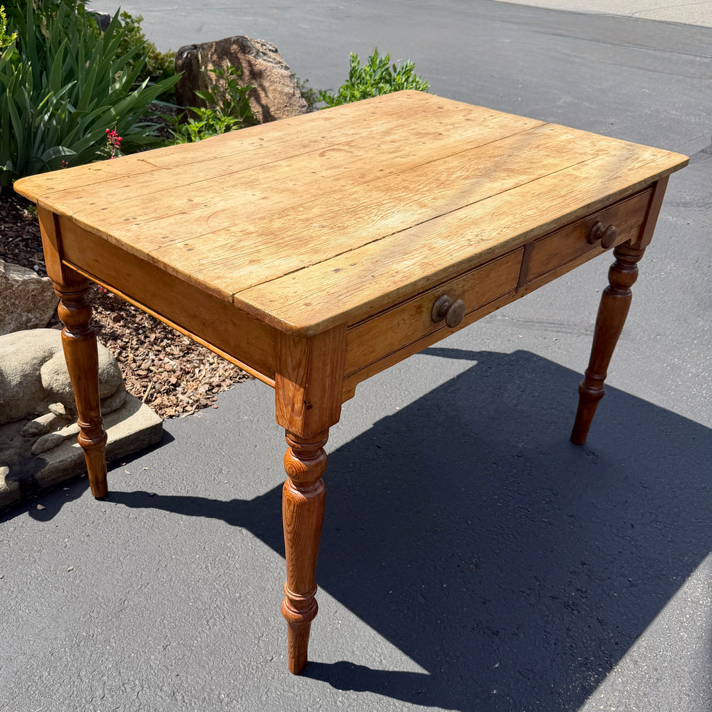 19th Century English Pine Farm Table