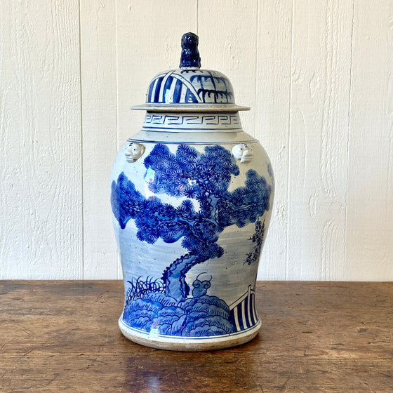 Chinese Porcelain Temple Jar with Tree