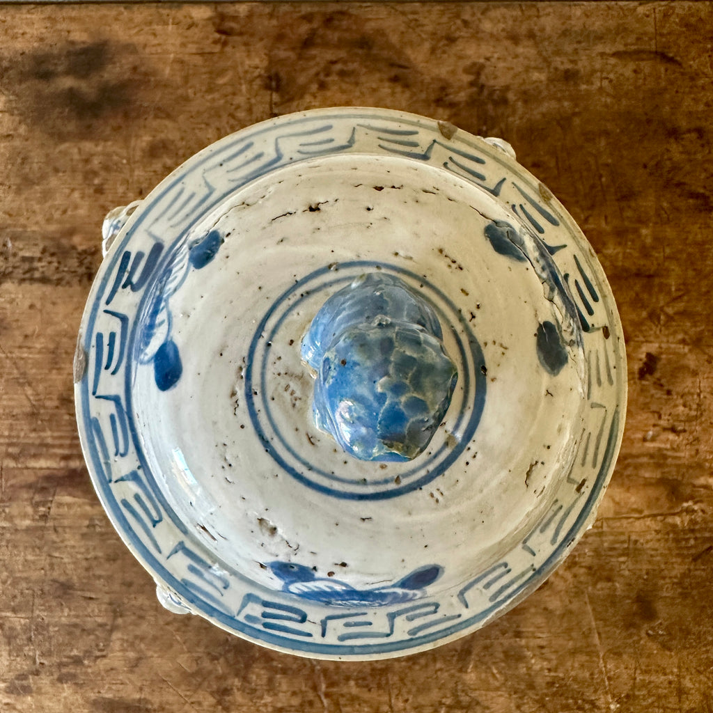 Chinese Porcelain Temple Jar with Flowers and Birds