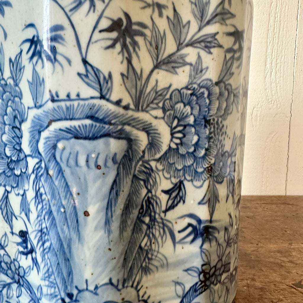 Golden Pheasant Chinese Ribbed GInger Jar