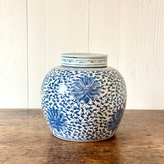 Scrolling Lotus Chinese Ginger Jar