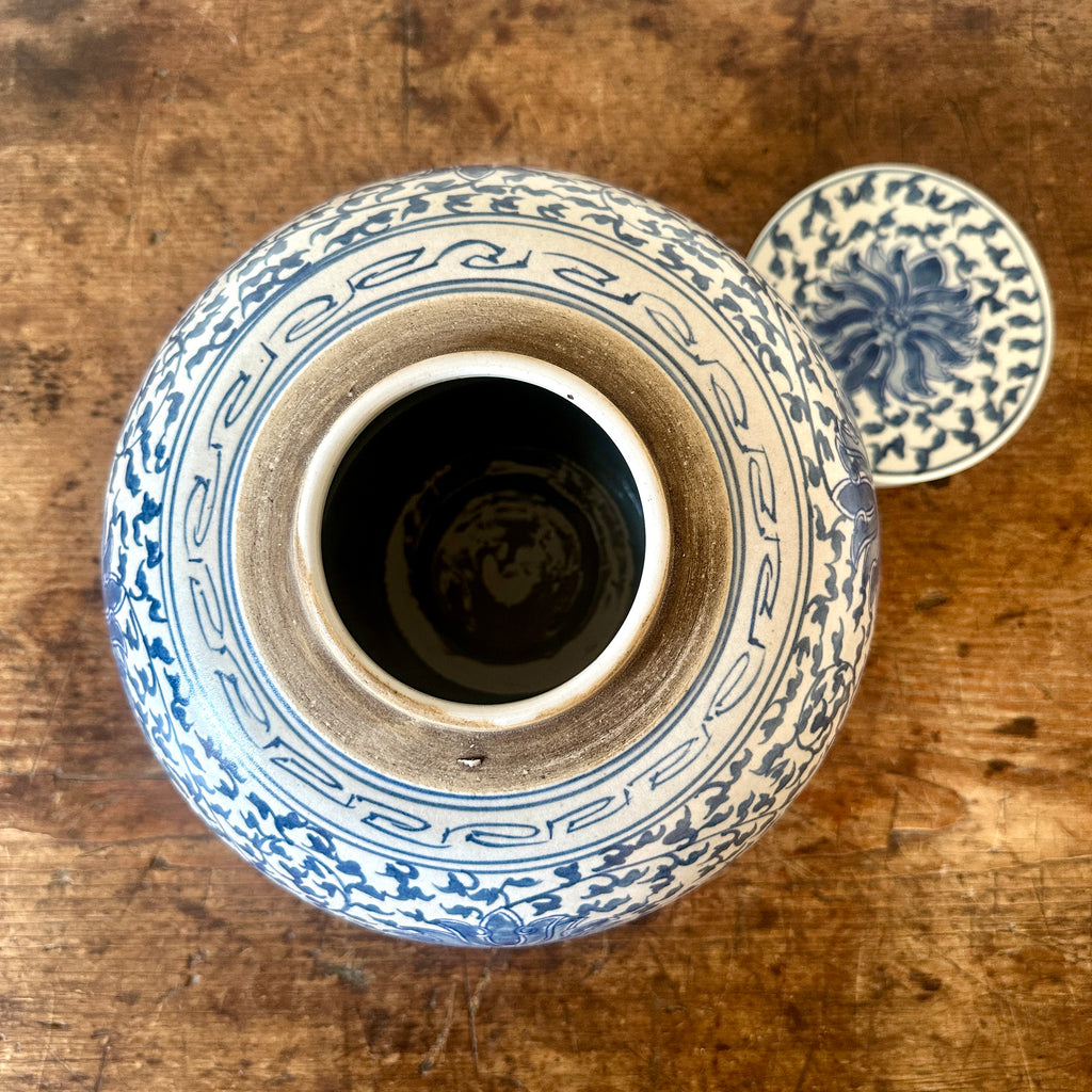 Scrolling Lotus Chinese Ginger Jar