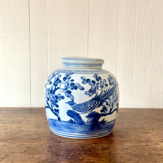 Pheasant and Flower Chinese Ginger Jar