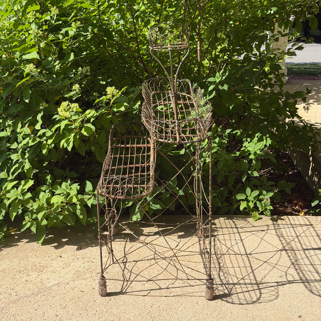 Antique 3-Tier Wire Plant Stand