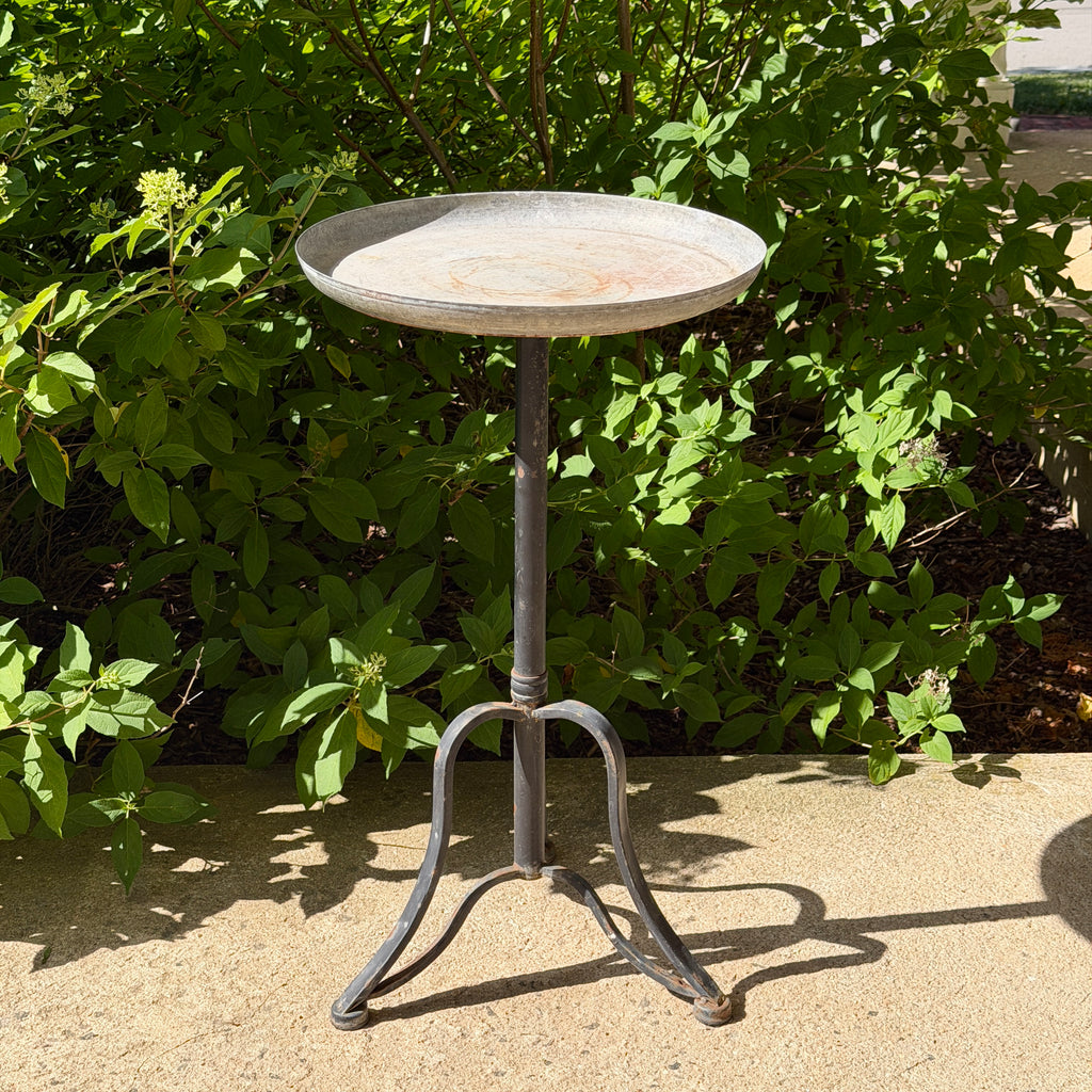 Vintage Galvanized Steel Side Table