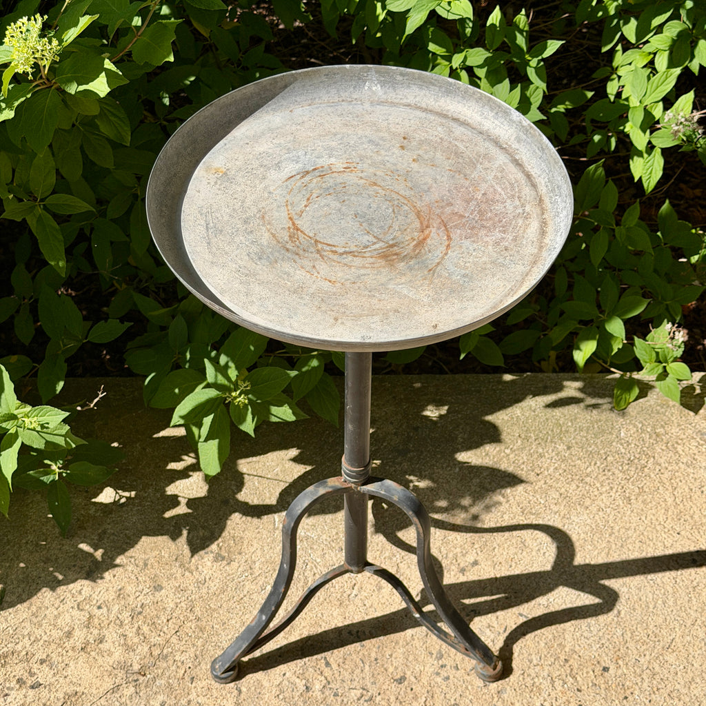 Vintage Galvanized Steel Side Table