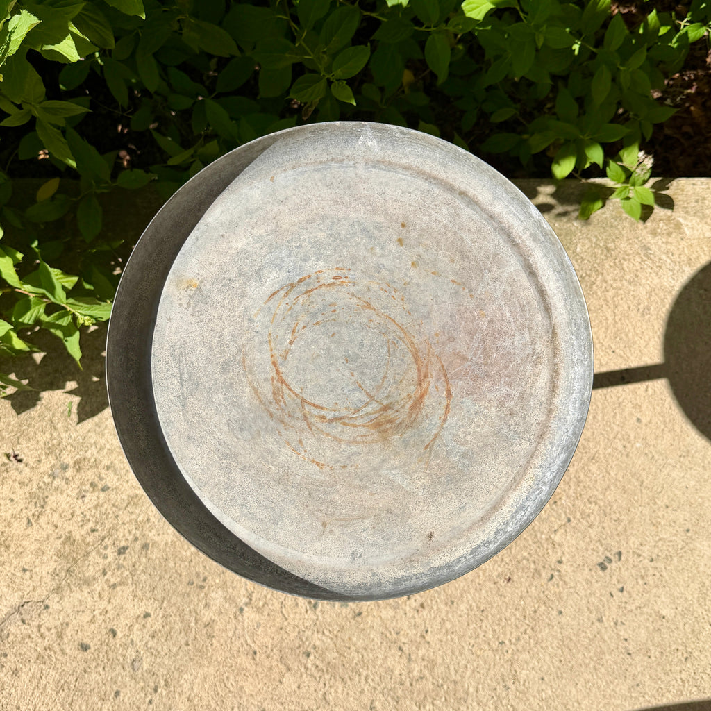 Vintage Galvanized Steel Side Table