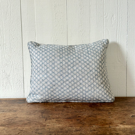 Light Blue Wicker Small Oblong Pillow