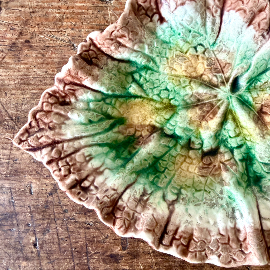 Majolica Begonia Leaf Dish