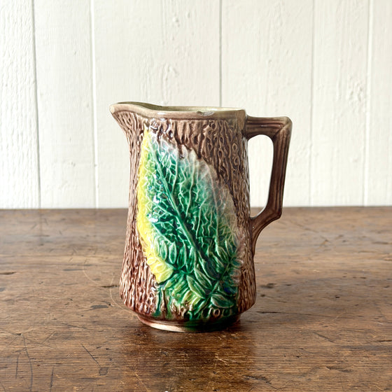 Antique Majolica Fern Cream Pitcher