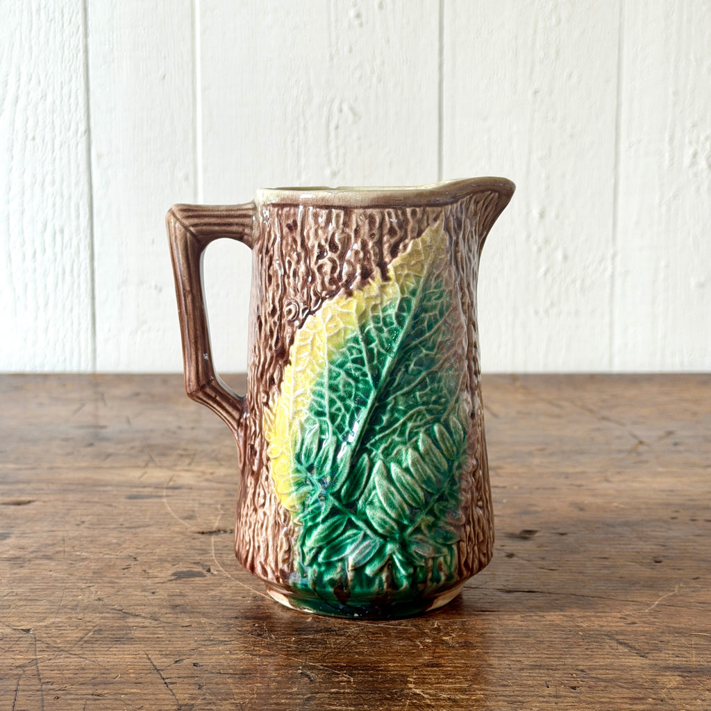 Antique Majolica Fern Cream Pitcher
