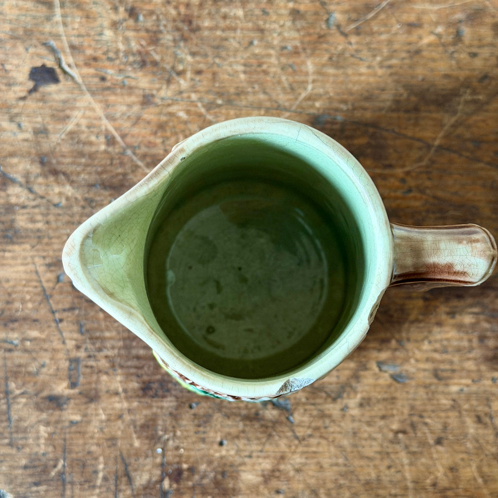 Antique Majolica Fern Cream Pitcher