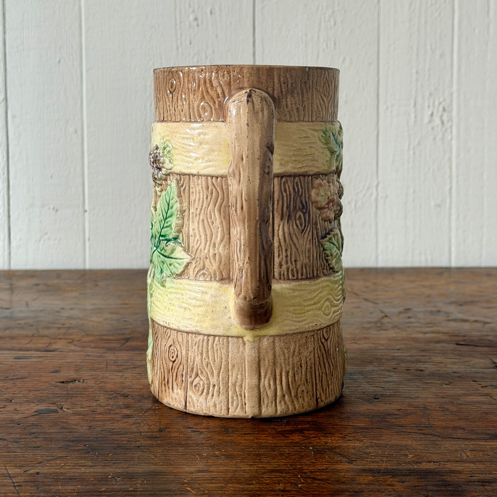 Antique Majolica Berry Faux Bois Pitcher