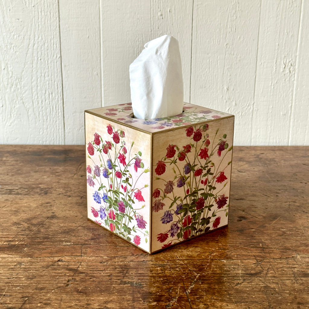 Sweet Columbine Wood Tissue Box Cover