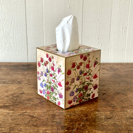Sweet Columbine Wood Tissue Box Cover