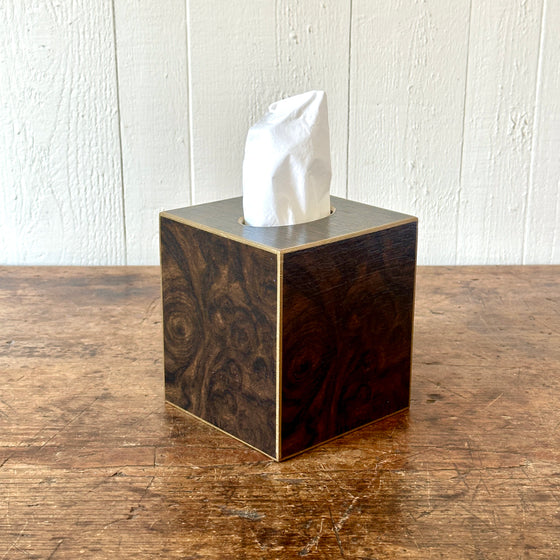 Burlwood Wood Tissue Box Cover