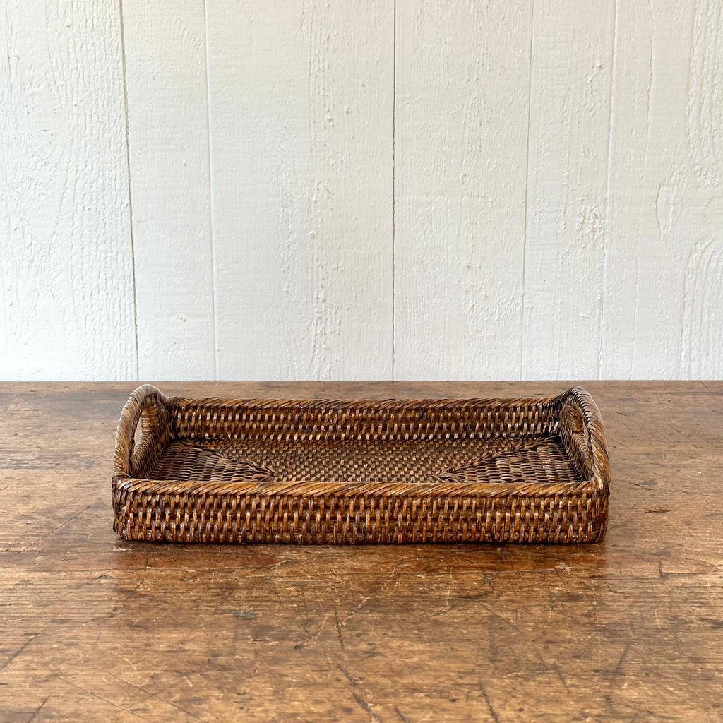 Rattan Desk Tray - Antique Brown