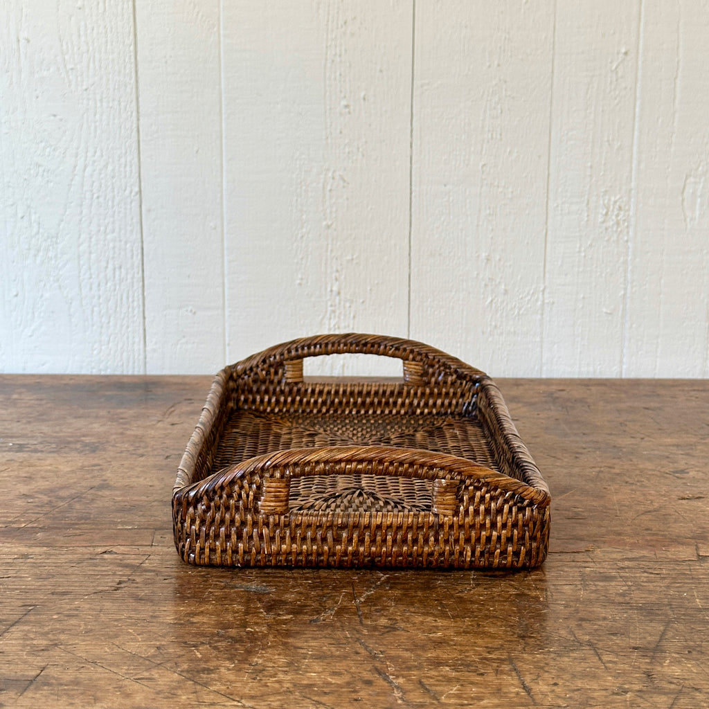 Rattan Desk Tray - Antique Brown