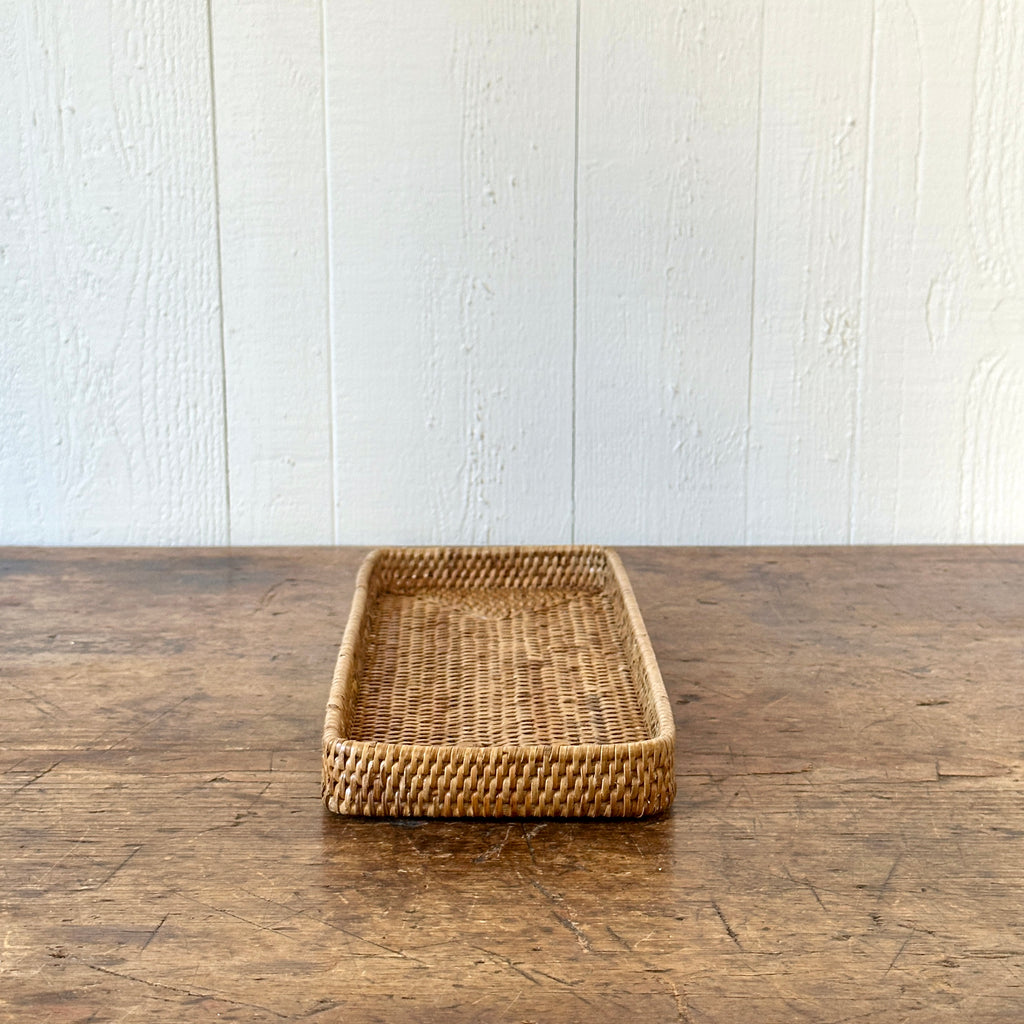 Rattan Powder Room Tray - Honey Brown