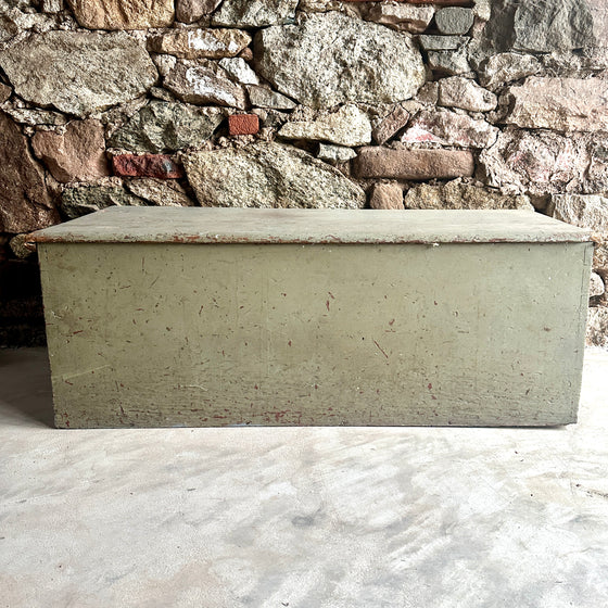 Antique Sage Green Painted Blanket Box