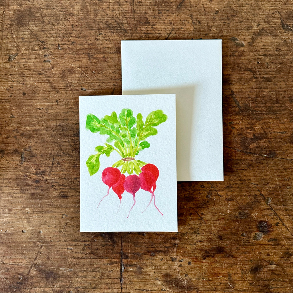 Pink Radishes Note Card