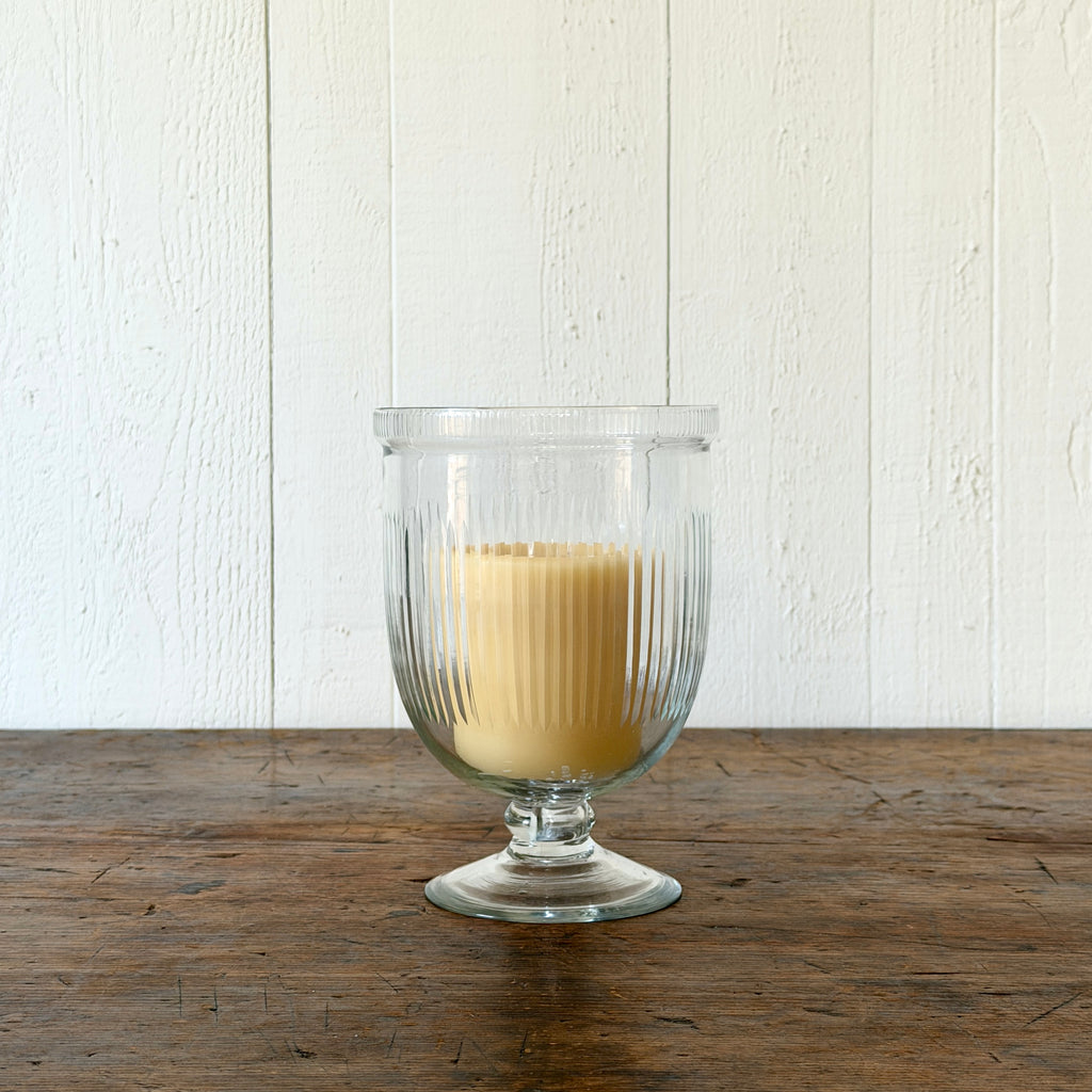 Etched Fluted Glass Hurricane