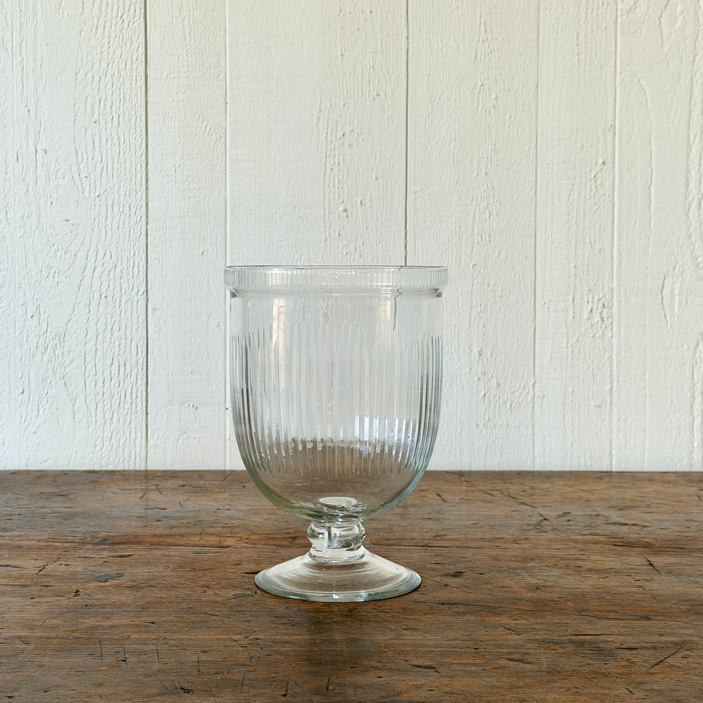 Etched Fluted Glass Hurricane