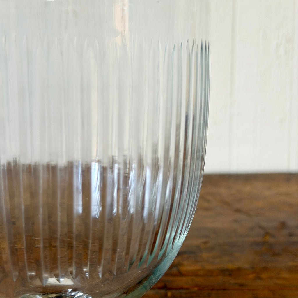 Etched Fluted Glass Hurricane