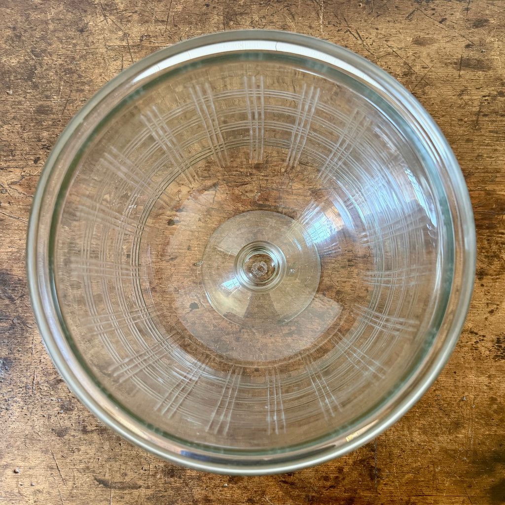 Scottish Plaid Etched Glass Hurricane