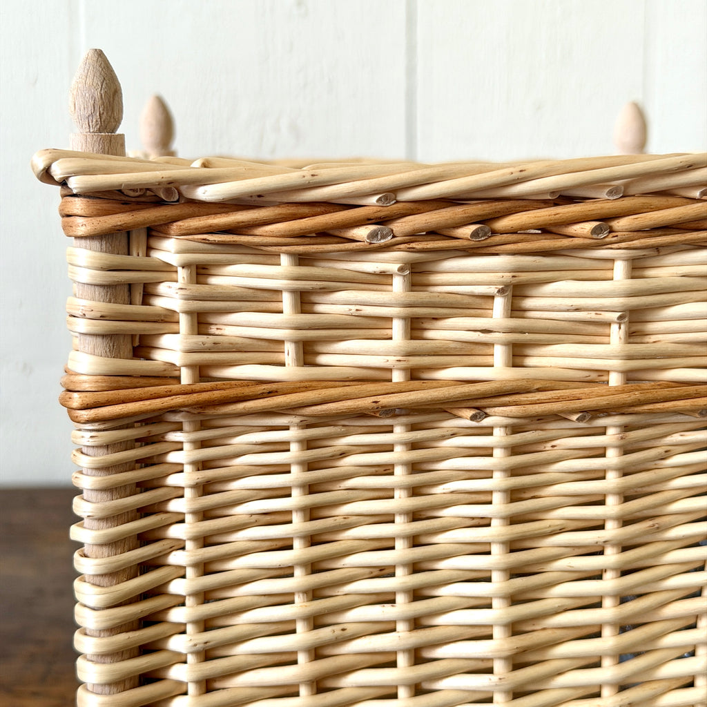 French Wicker Cachepot with Contrast Band