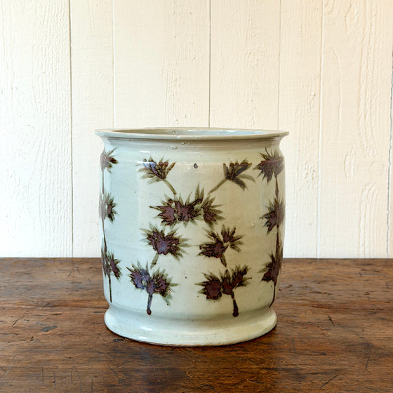 Rustic Copper Glazed Bamboo Cache Pot