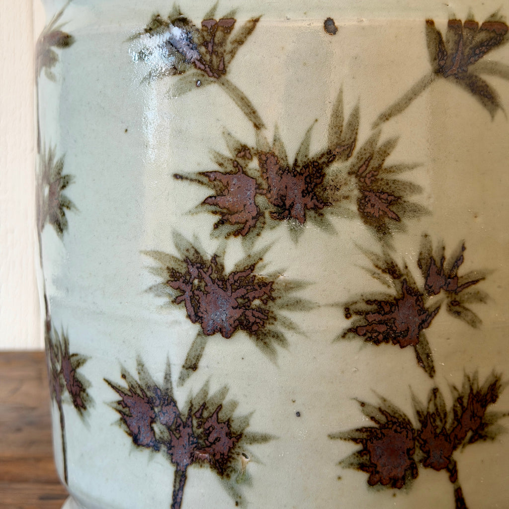 Rustic Copper Glazed Bamboo Cache Pot