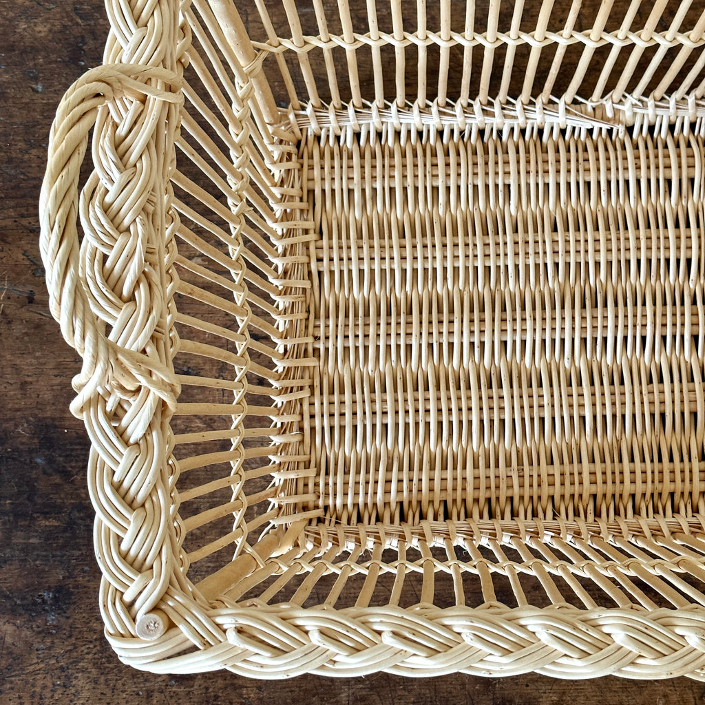 Large Braided Edge French Wicker Laundry Basket