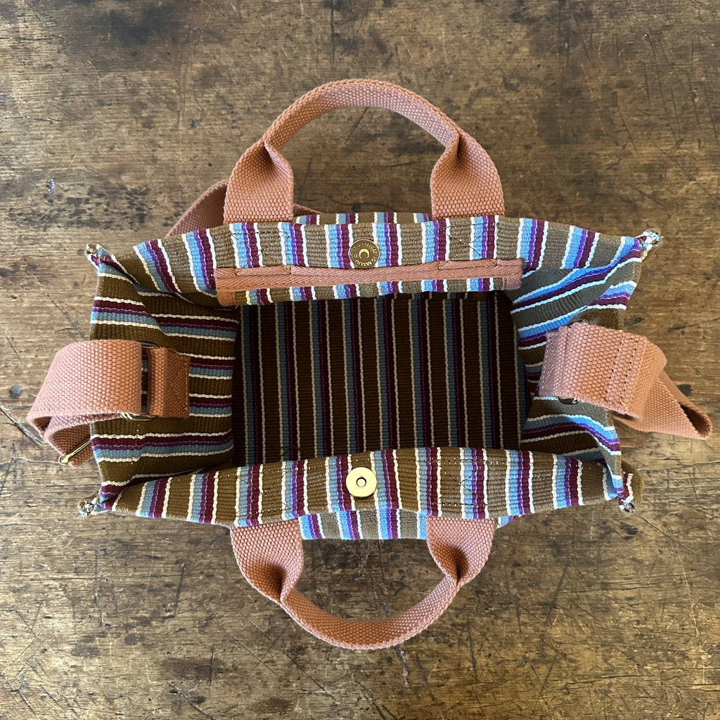 Striped Mini Shopping Tote