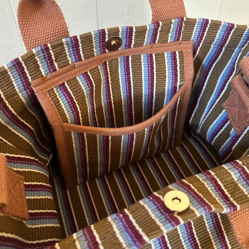 Striped Mini Shopping Tote