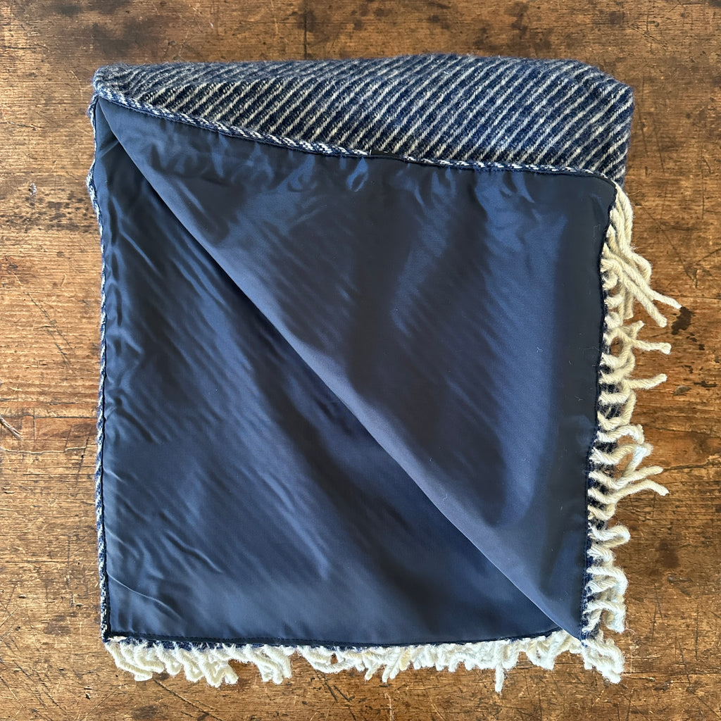 Navy Herringbone Picnic Blanket