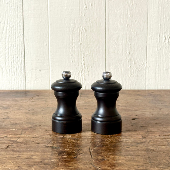 4" Chocolate Wood Salt and Pepper Mill Set