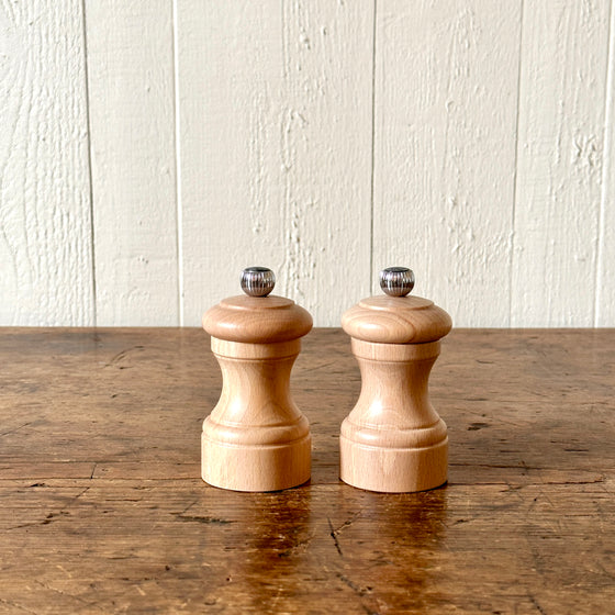 4" Natural Wood Salt and Pepper Mill Set