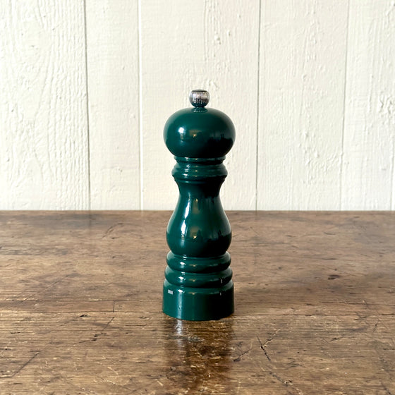 7" Green Lacquered Wood Pepper Mill