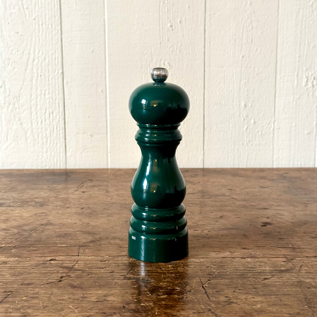 7" Green Lacquered Wood Salt Mill