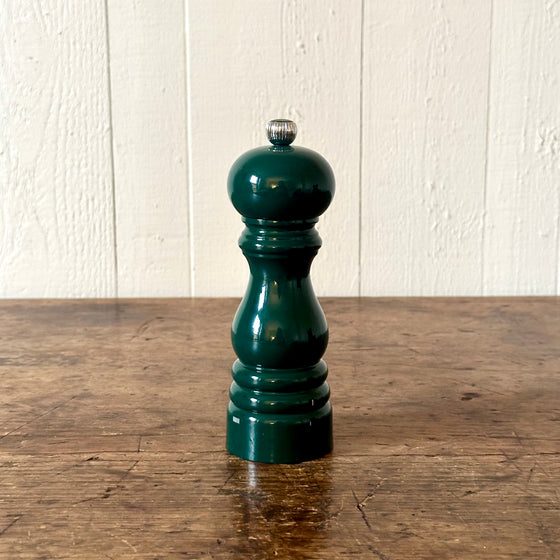 7" Green Lacquered Wood Salt Mill