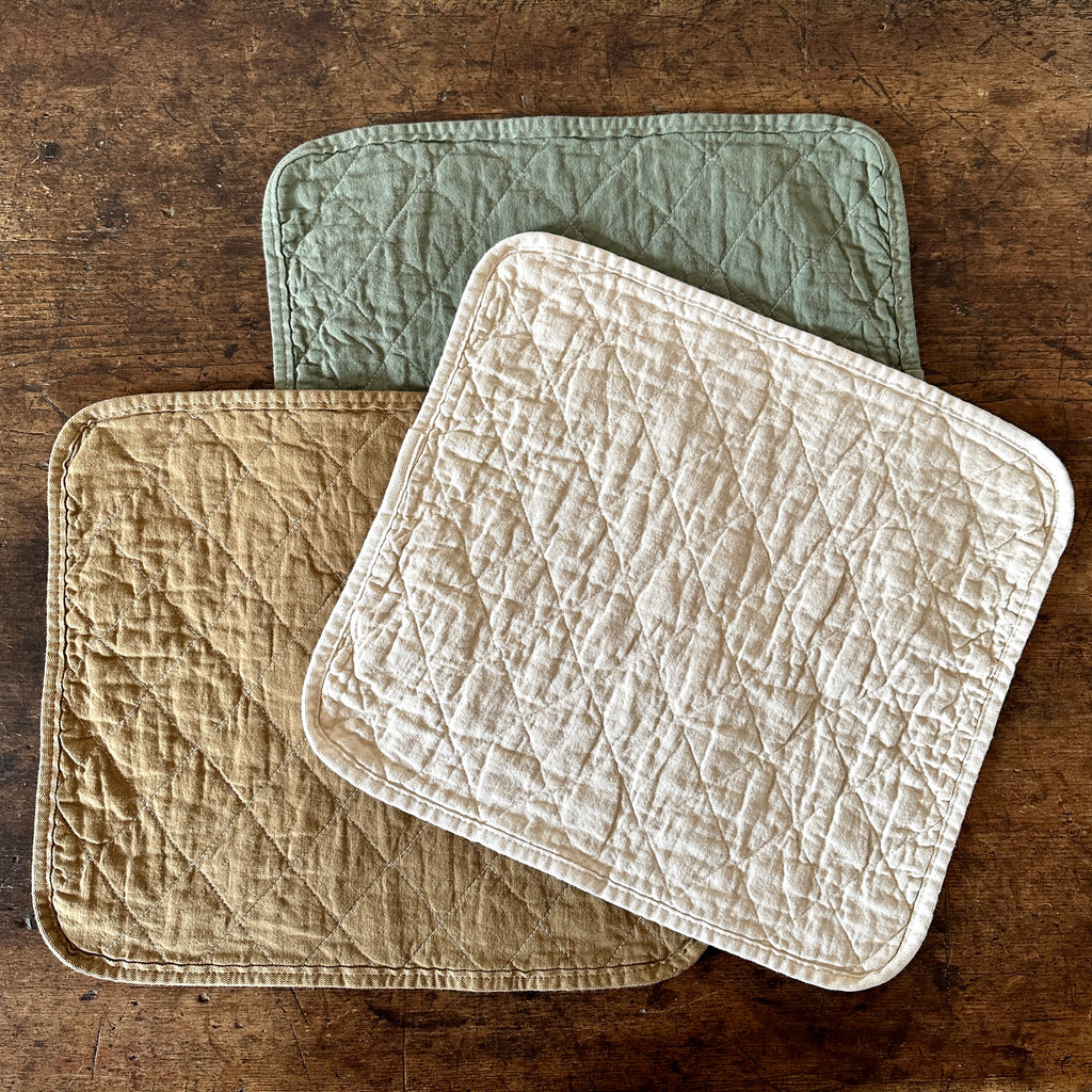 Quilted Cotton Placemat - Natural
