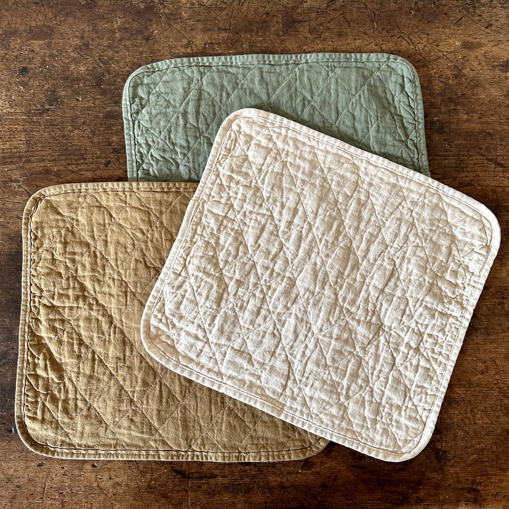 Quilted Cotton Placemat - Tan