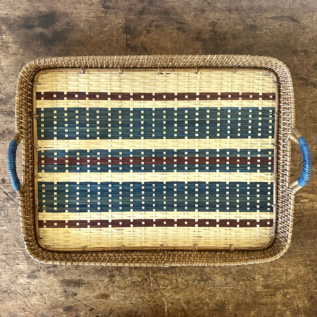 Danish Stripe 21" Cane Tray