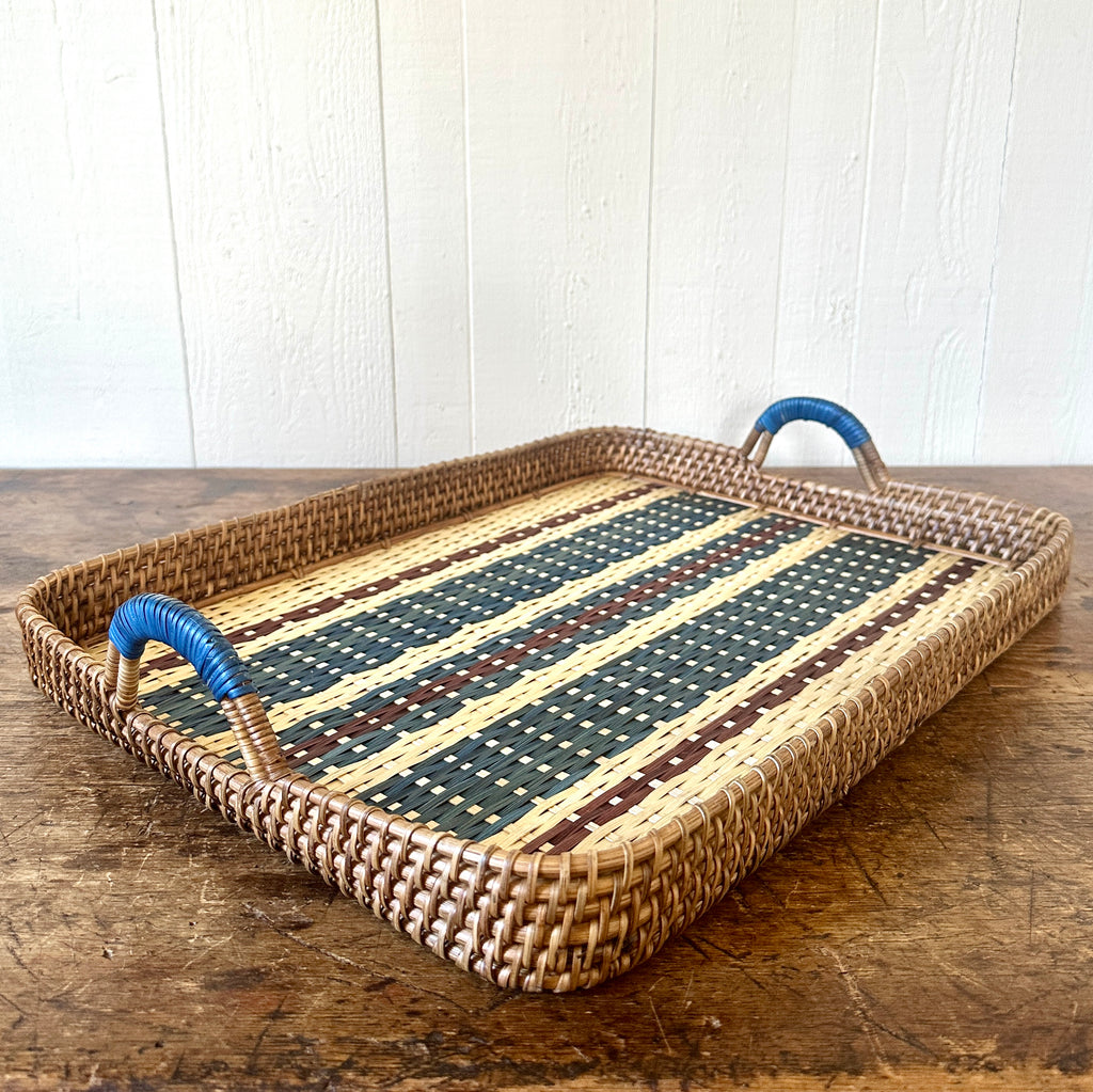 Danish Stripe 21" Cane Tray