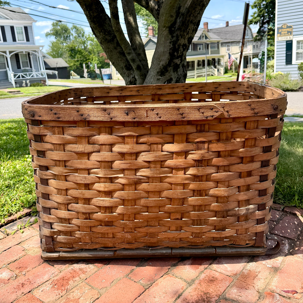 19th C New England Ash Sled Basket