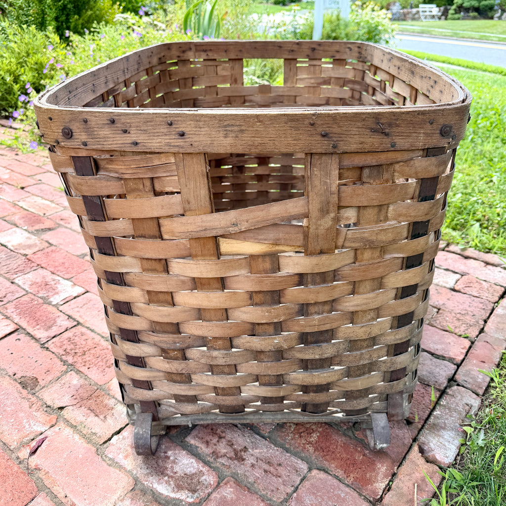 19th C New England Ash Sled Basket