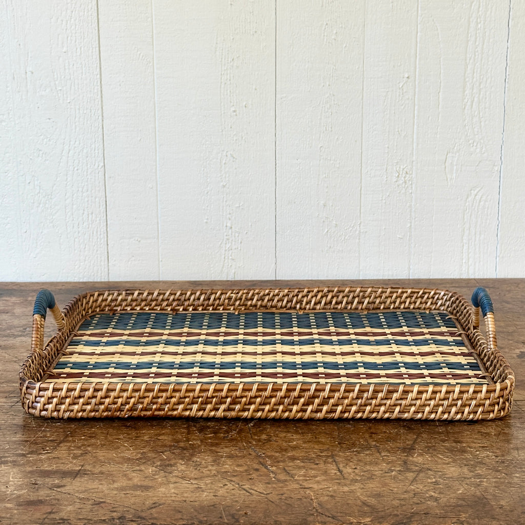 Danish Stripe 18" Cane Tray