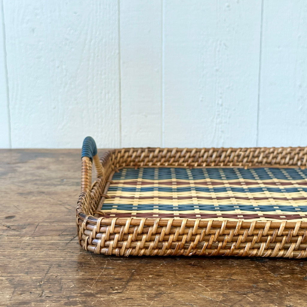Danish Stripe 18" Cane Tray