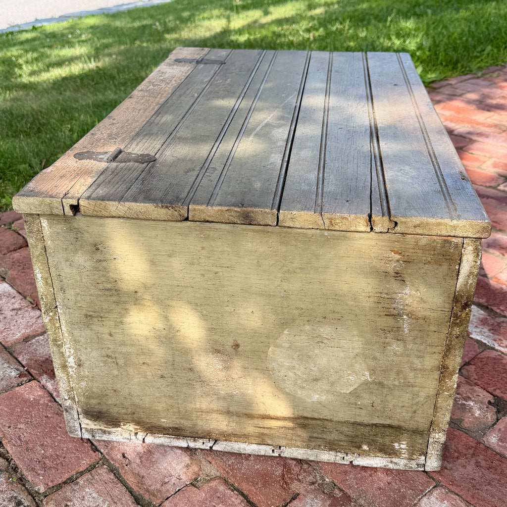 Rustic Green Painted Blanket Box